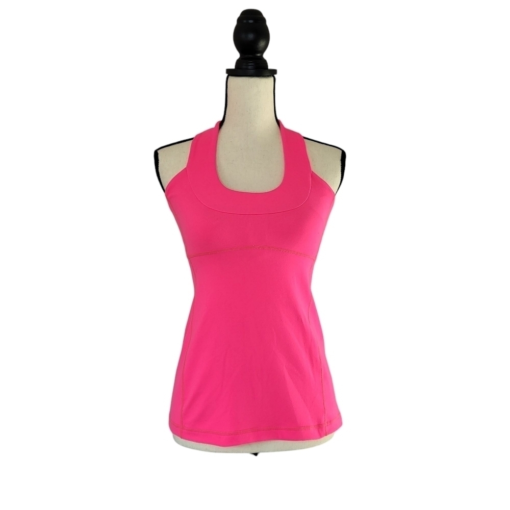 Lululemon Scoop Neck Tank Paris Pink racerback shelf bra womens tank top size 6
